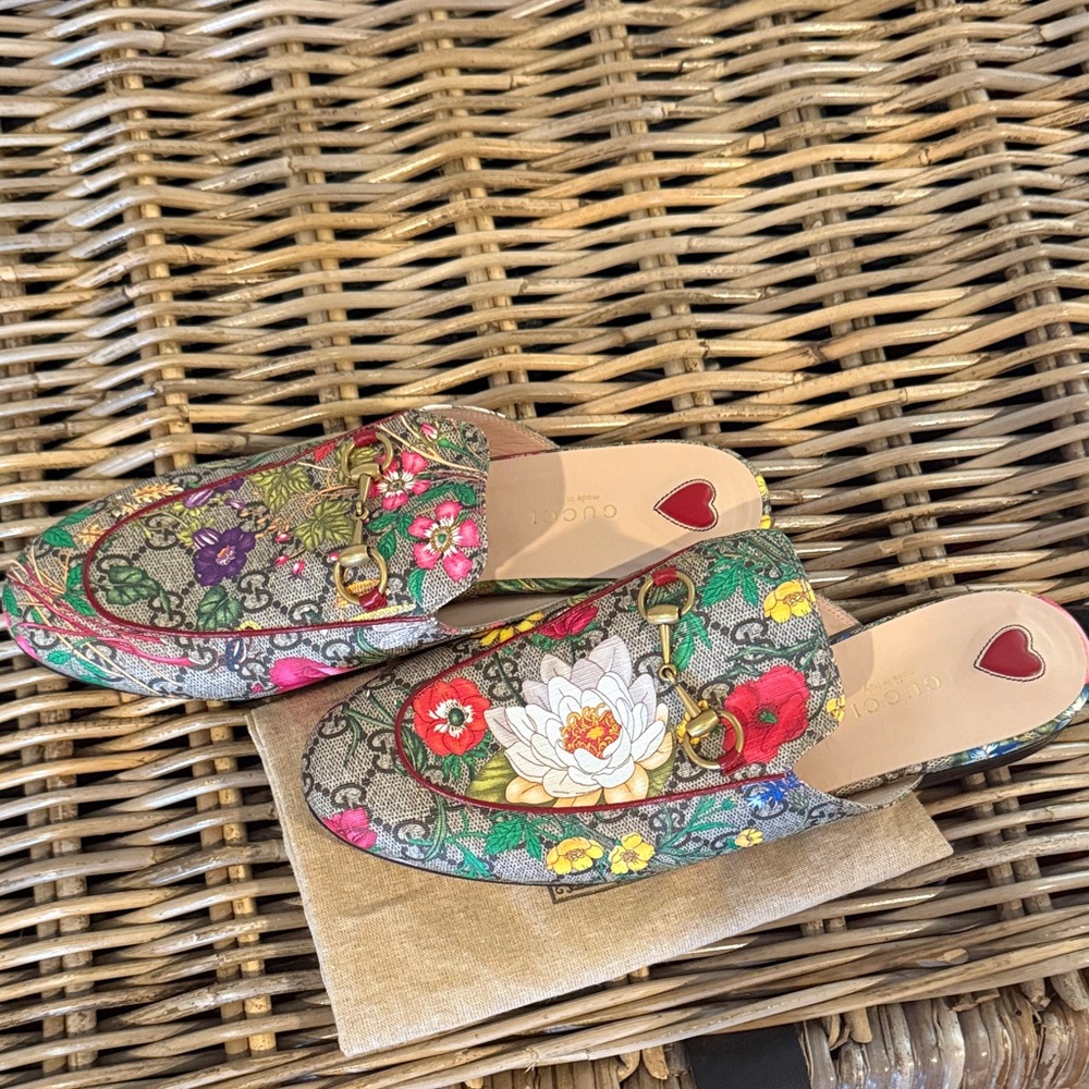 Gucci Multicolor Floral Mules